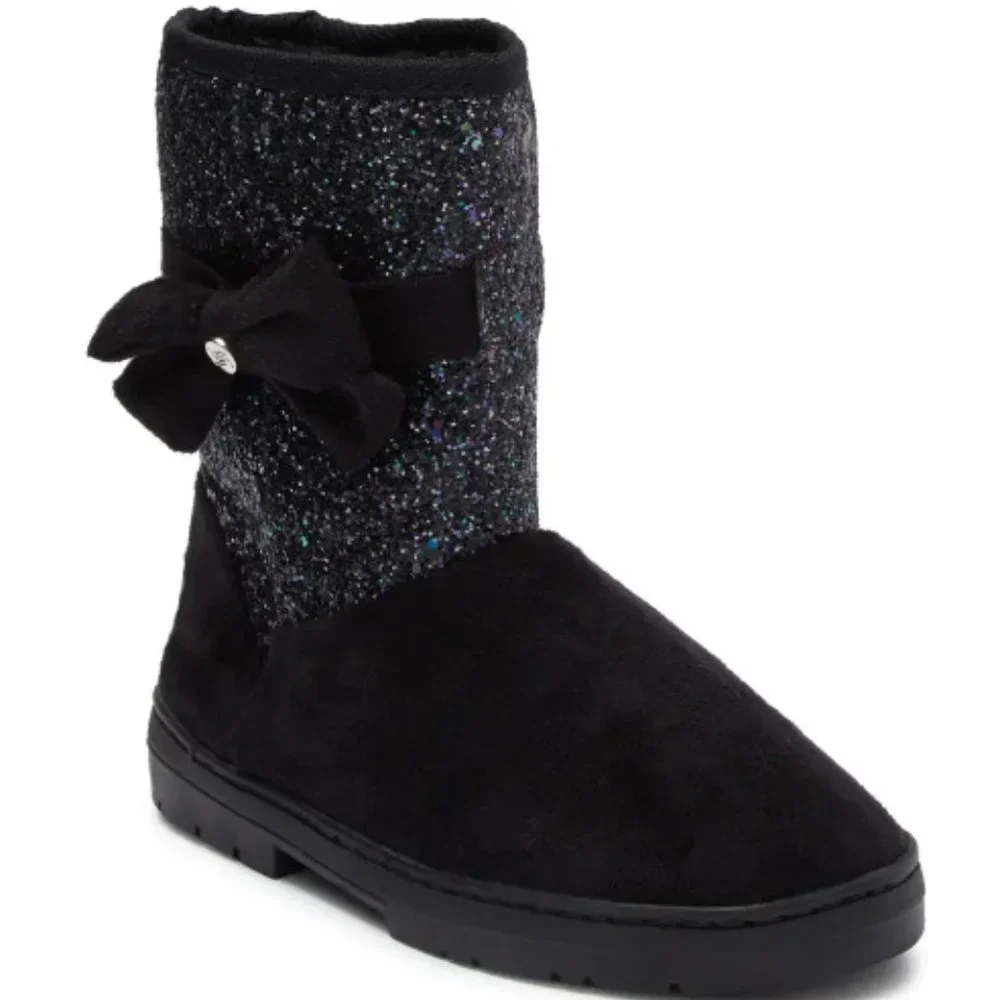 Bebe Microsuede Glitter Faux Fur Winter Boot
